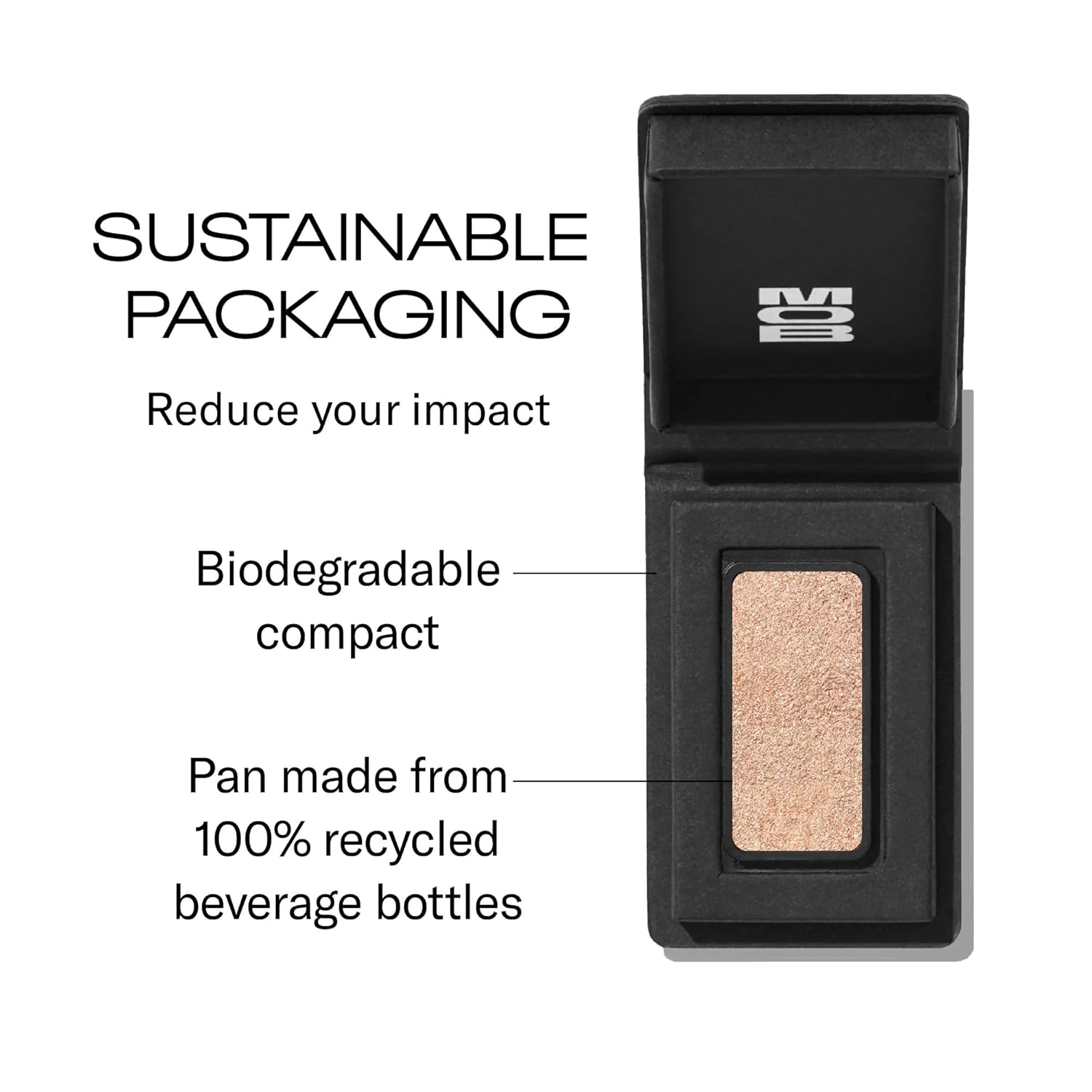 MOB Beauty Cream Clay Eyeshadow M161 – Sandy Taupe Shimmer | Skincare-Infused, Vegan, Blendable Cream-to-Velvet Finish, Buildable Pigment, Clean Eyeshadow in Sustainable, Biodegradable Compact - Image 4