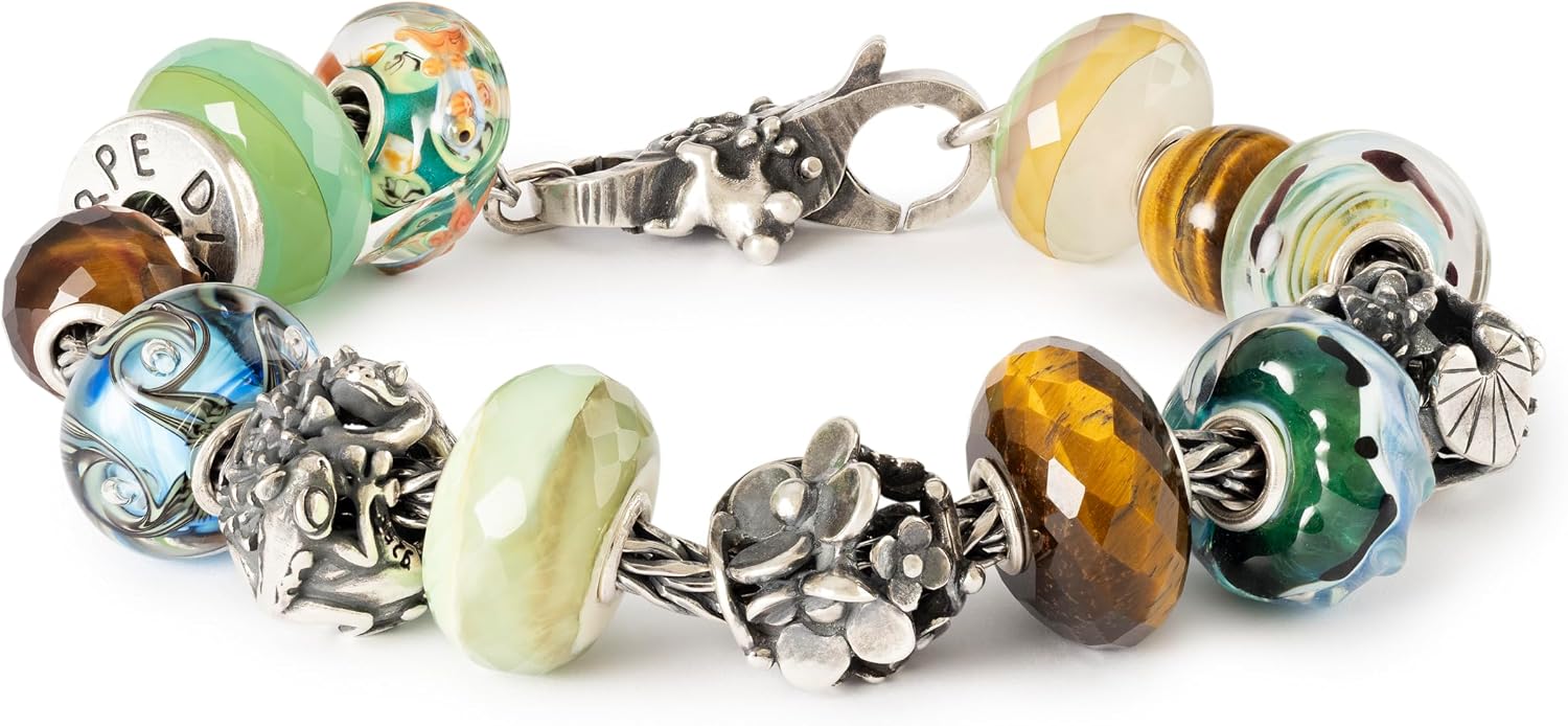 TROLLBEADS Lakeside Petals Bead - Delicate Floral Design for Nature Lovers | Authentic Brand Charm | Sterling Silver | Carpe Diem Collection | Design by Søren Nielsen