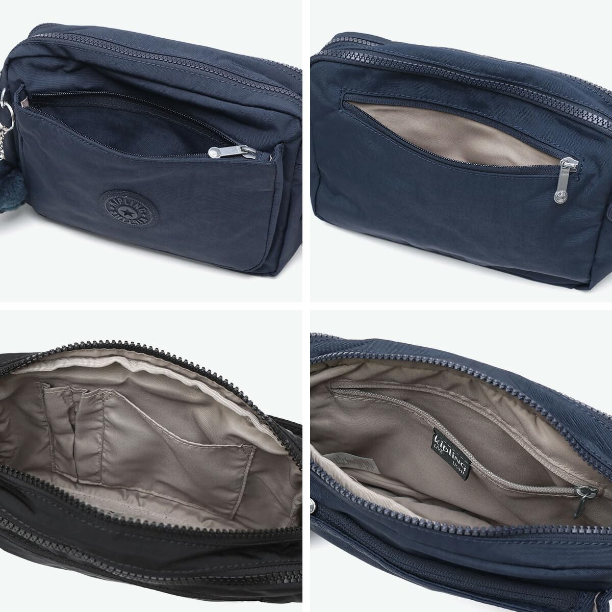 Kipling ABANU M Średni poprzek, Grey Gris (Szary)