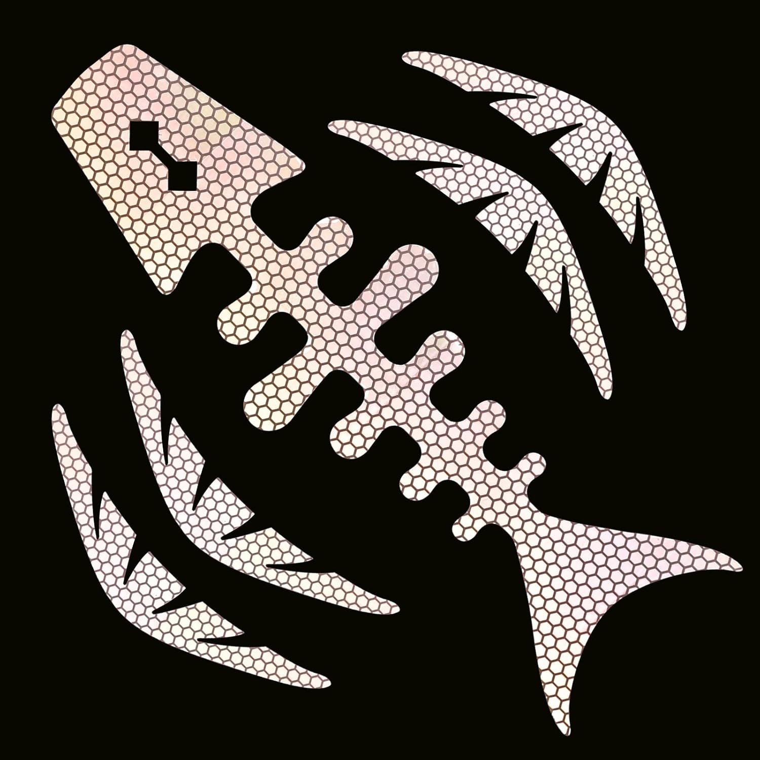 Reflective Fishbone Hard Hat Decals, High-Visibility Safety Stickers for Construction Helmets, Toolboxes & Gear, Waterproof Night Warning Skeleton Graphics for Men