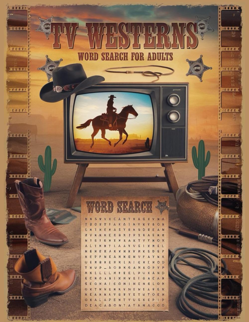 TV Westerns Word Search for Adults Large Print: TV Westerns Puzzle Book For Adults Who Love Old West Cowboy TV Shows & Movies
