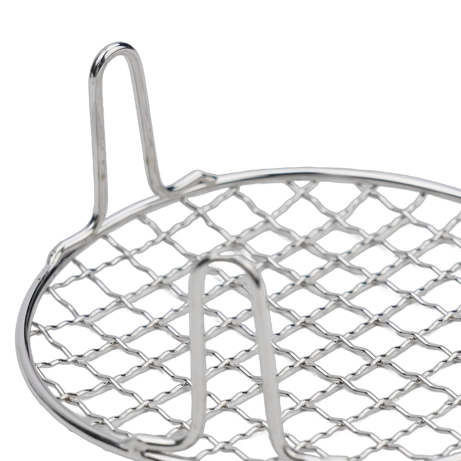 Rete per Griglia da Barbecue Tonda, Griglia da Campeggio in Acciaio Inox con Gambe, Griglia per Barbecue con Vassoio da Forno per Friggitrice ad Aria e Barbecue (15 cm)