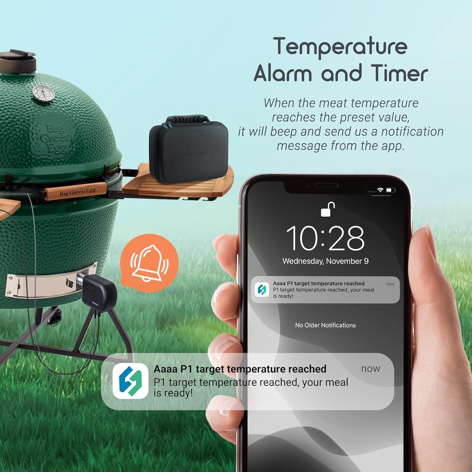Inkbird ISC-027BW Grillgebläse Temperaturüberwachung automatisch einstellbare Gebläsedrehzahl Kamado Joe Big Green Egg