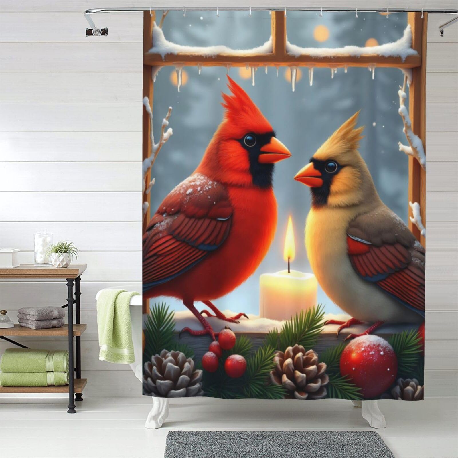 Rideau de douche lavable en machine tissu épais moderne 152x183 cm