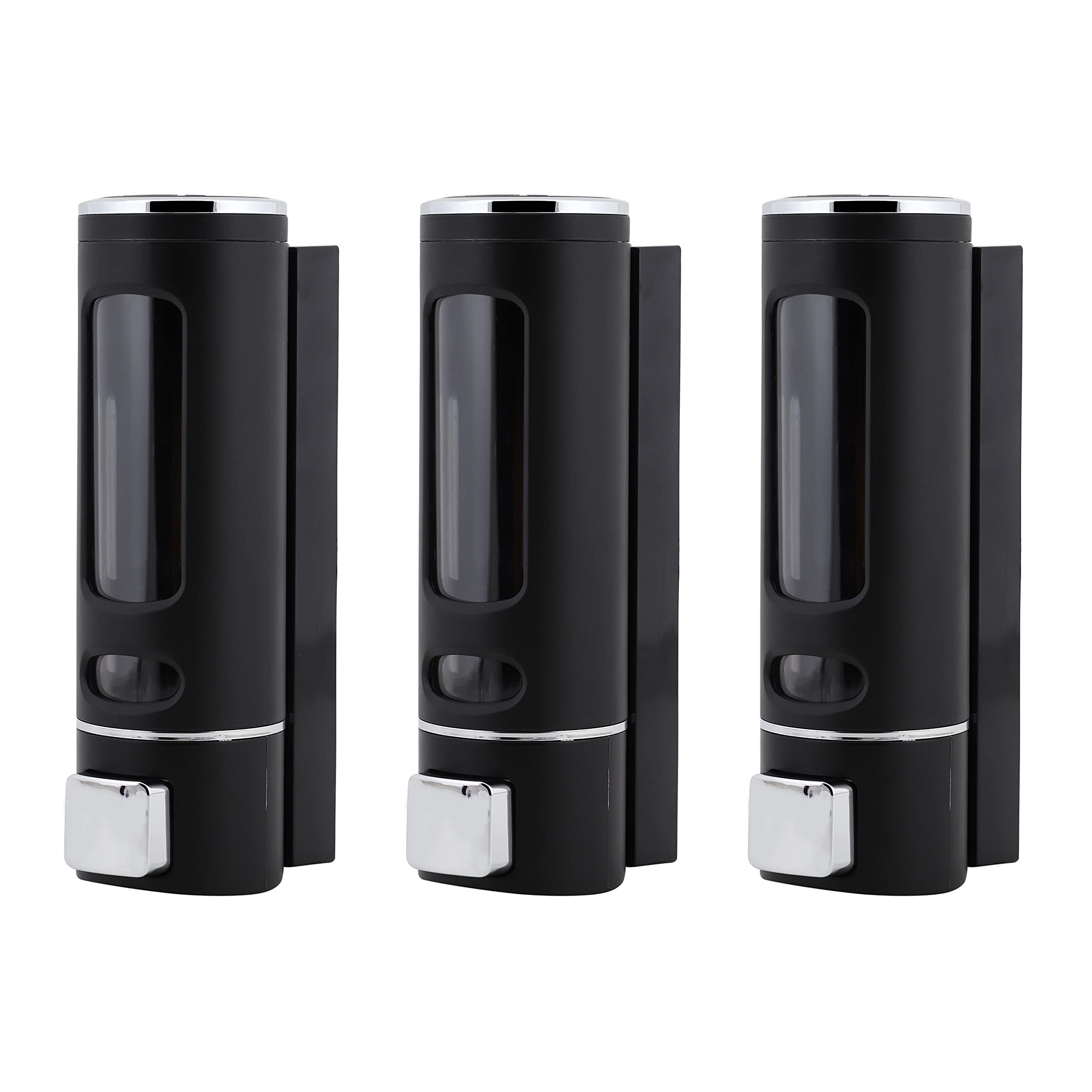 KKD® ABS Plastic Wall Mounted Cylindrical Soap Dispenser, Leak-Free Multipurpose Liquid Dispenser for Hand Wash,Shampoo, Gel Dispenser for Bathroom/Basin/Kitchen Sink (Black, 400 ml) (Pack of 3) (B0B4T63WJ1) Amazon Price History, Amazon Price Tracker