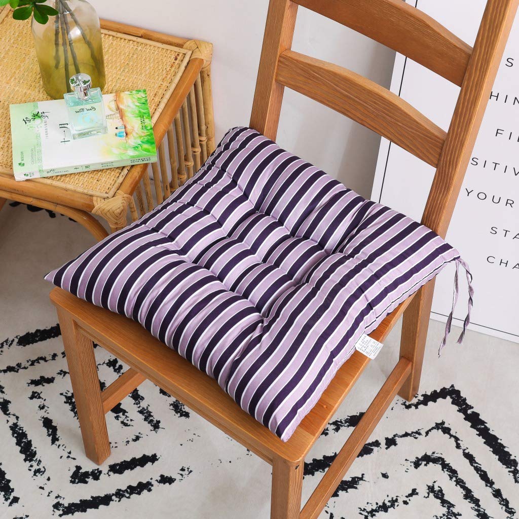 Cuscini Per Sedie Con Laccetti, 40x40 Cm, Antiscivolo, Set Da 4 Pezzi, Viola, Per Interni Ed Esterni
