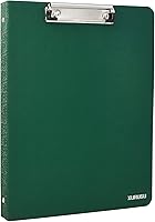 Vista 7 de Carpeta de 3 anillos con portapapapeles con carpetas de archivos de color, carpeta de anillo de piel sintética con portapapapeles (verde)