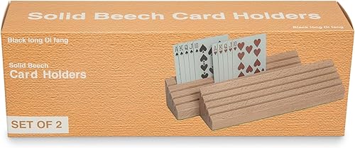 Miniatura 7 de 9.85 pulgadas - Soporte para cartas de haya maciza de tamaño estándar, juego de 2 piezas, almacenamiento de tarjetas