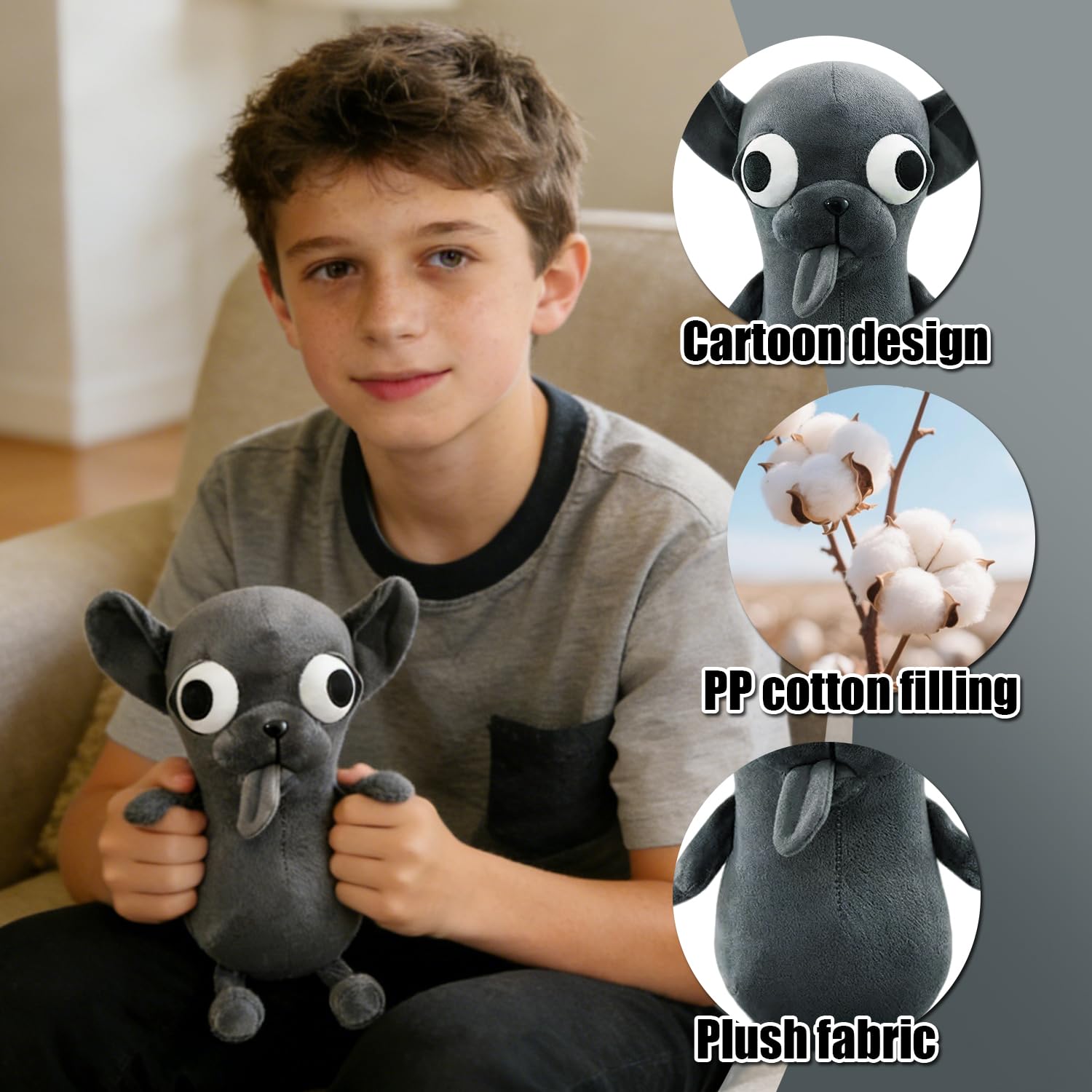 Juguete de Peluche de Chihuahua, 25 cm Muñeco de Peluche Chihuahua, Lindo juguete de peluche para cachorro, Divertido Chihuahua de Ojos Grandes, Chihuahua Plush Toys, Regalos para Niños y Niñas