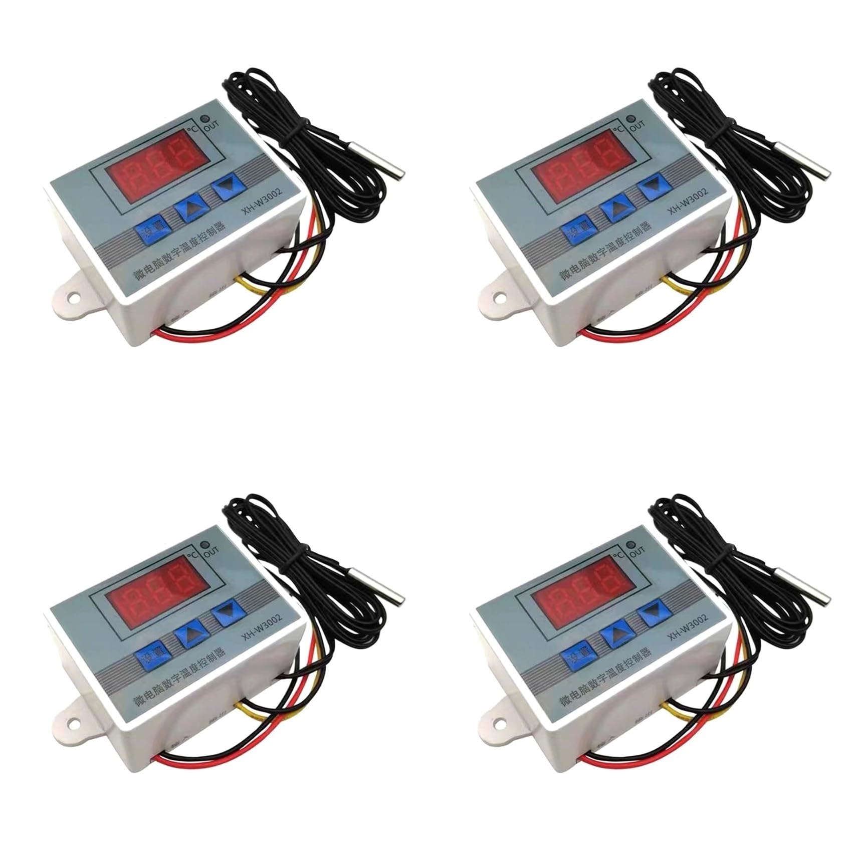 Jnchdghwa As Shown 4X 12V Professional W3002 Digital Led Temperature Controller 10A Thermostat Regulator Xh-3002