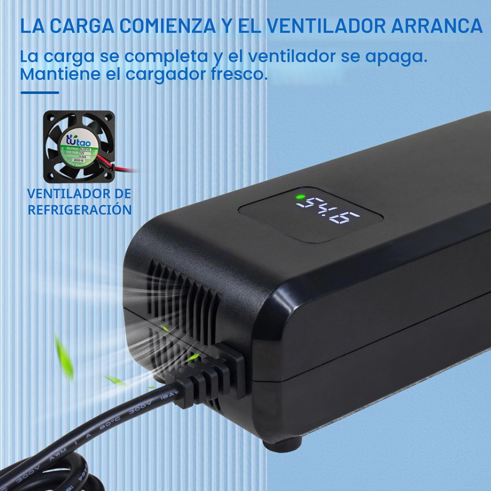 Cargador de Batería Rápido 54.6V 4A para Bicicleta Eléctrica 48V Batería Li-Ion (54.6V 4A XLR)