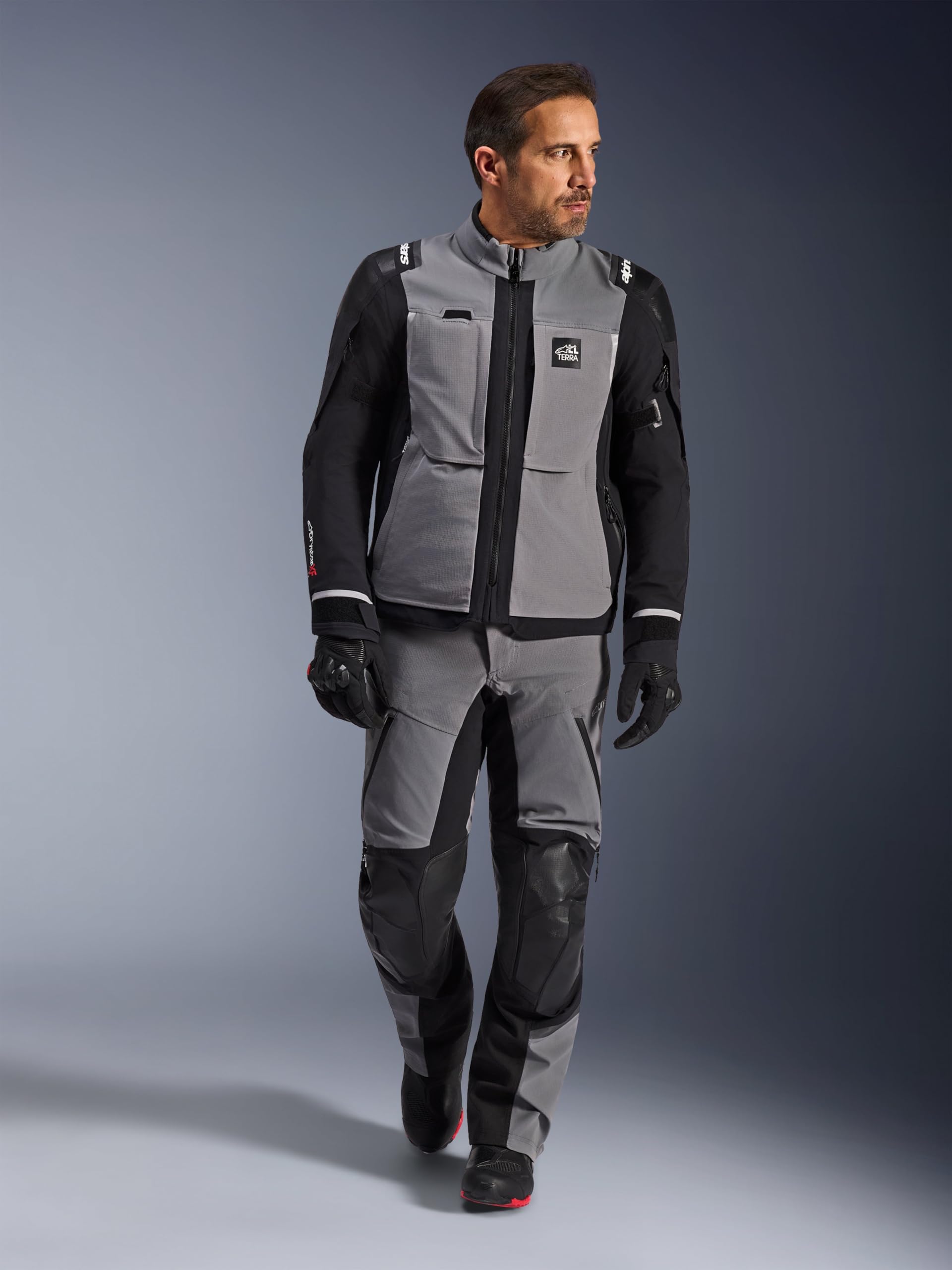 Alpinestars Andes Pro Drystar XF wodoodporna kurtka tekstylna motocyklowa, szary/czarny, L