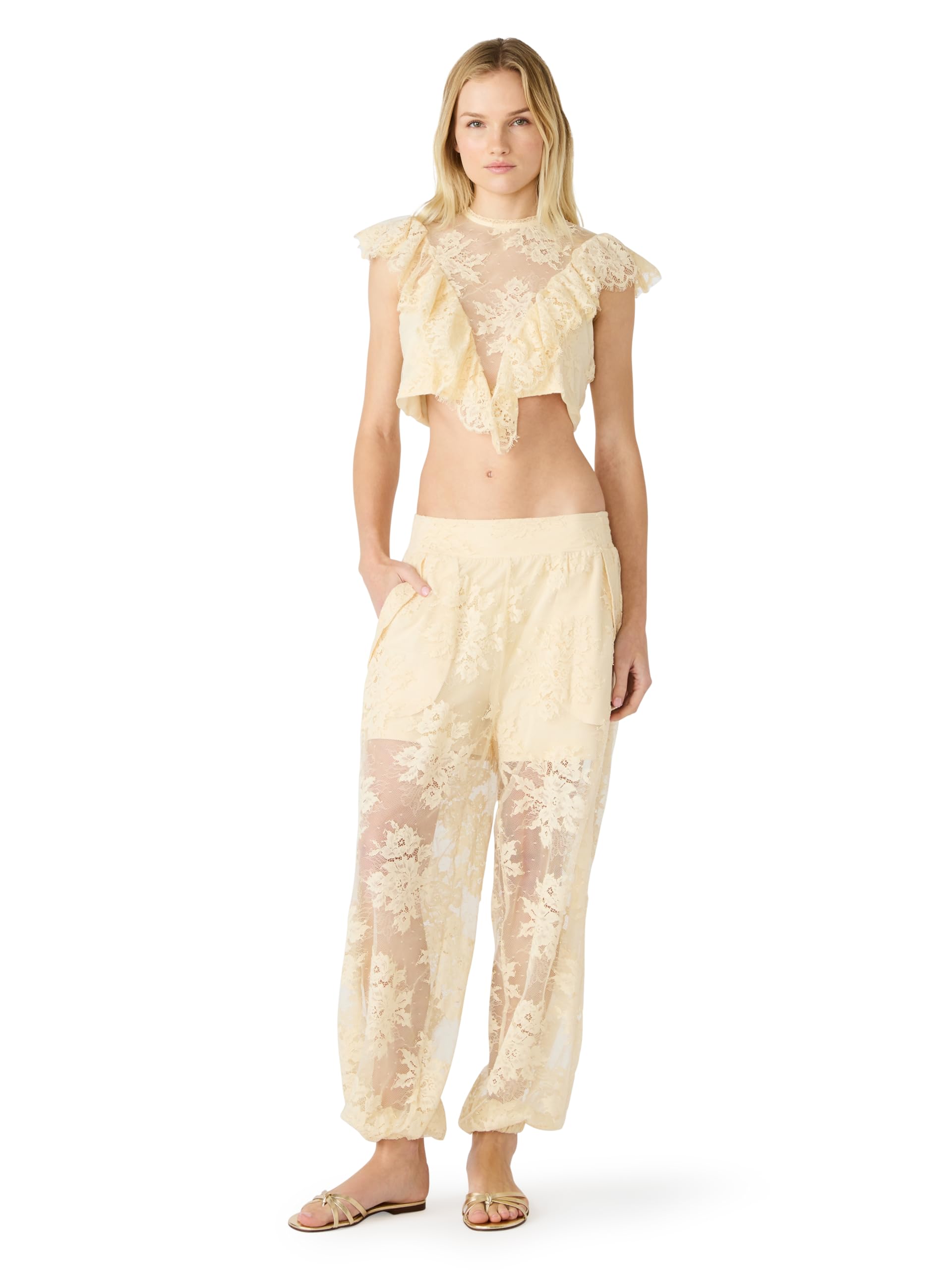 Steve Madden Womens Faya Pant, Tropic Sands, S