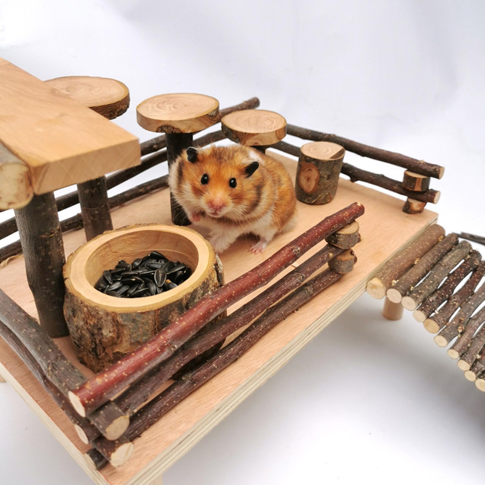 Jaula de hámster de juguete para mascotas pequeñas, plataforma de madera, ardillas, jaula, accesorios de juguete para escalada de animales pequeños