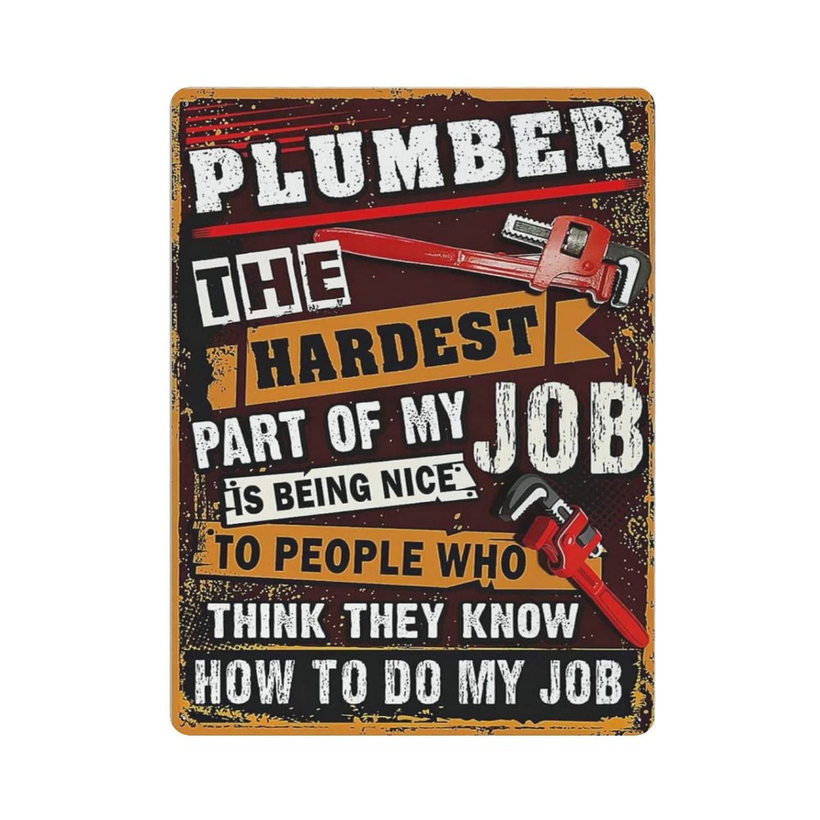 AOOEDM Plumber Metal Sign for Home Coffee Garage Wall Decor Vintage Poster Bar Signs for Home Bar Retro Metal Tin Sign