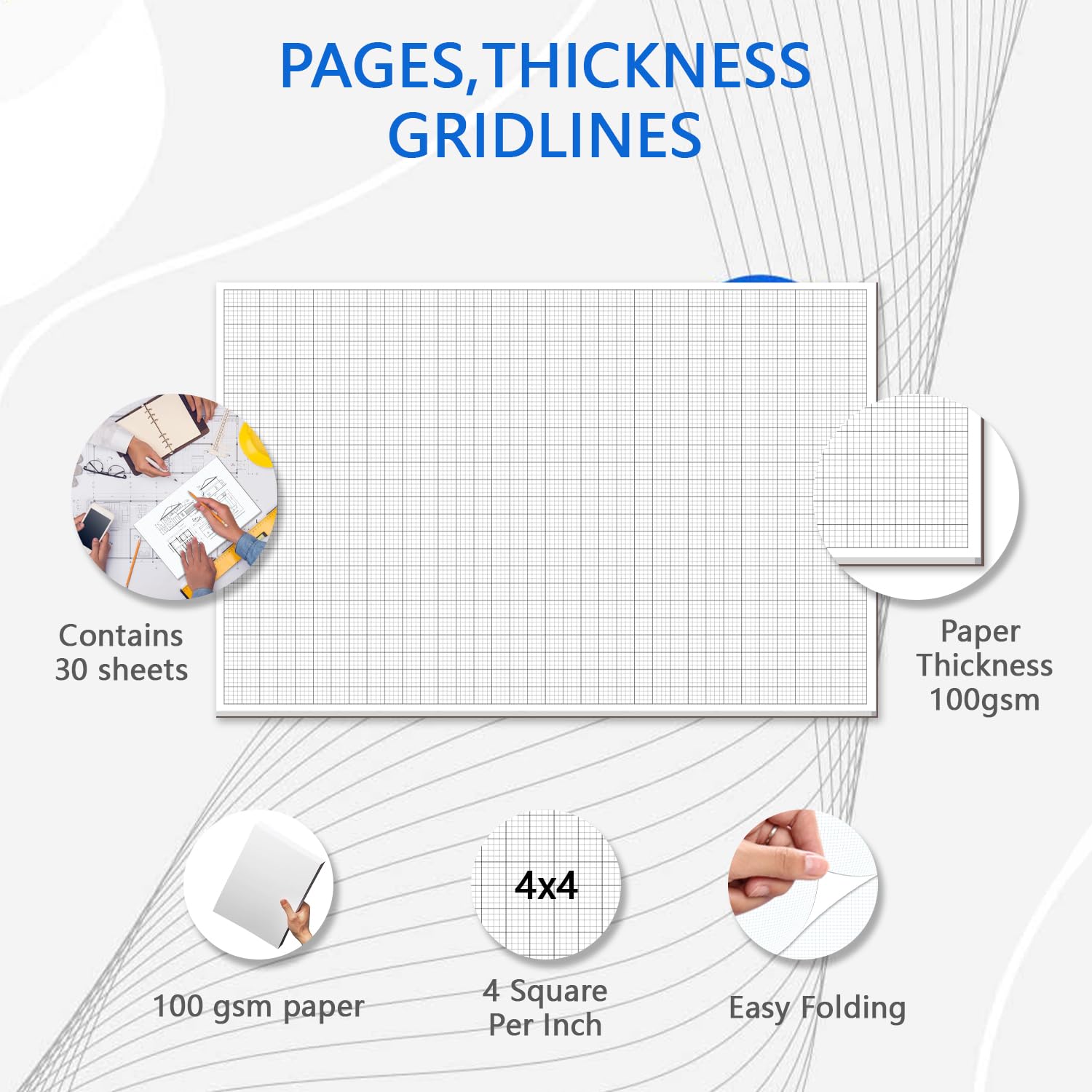 Amazon.com : Graph Paper Pad - 30 Sheets/60 Pages, 24
