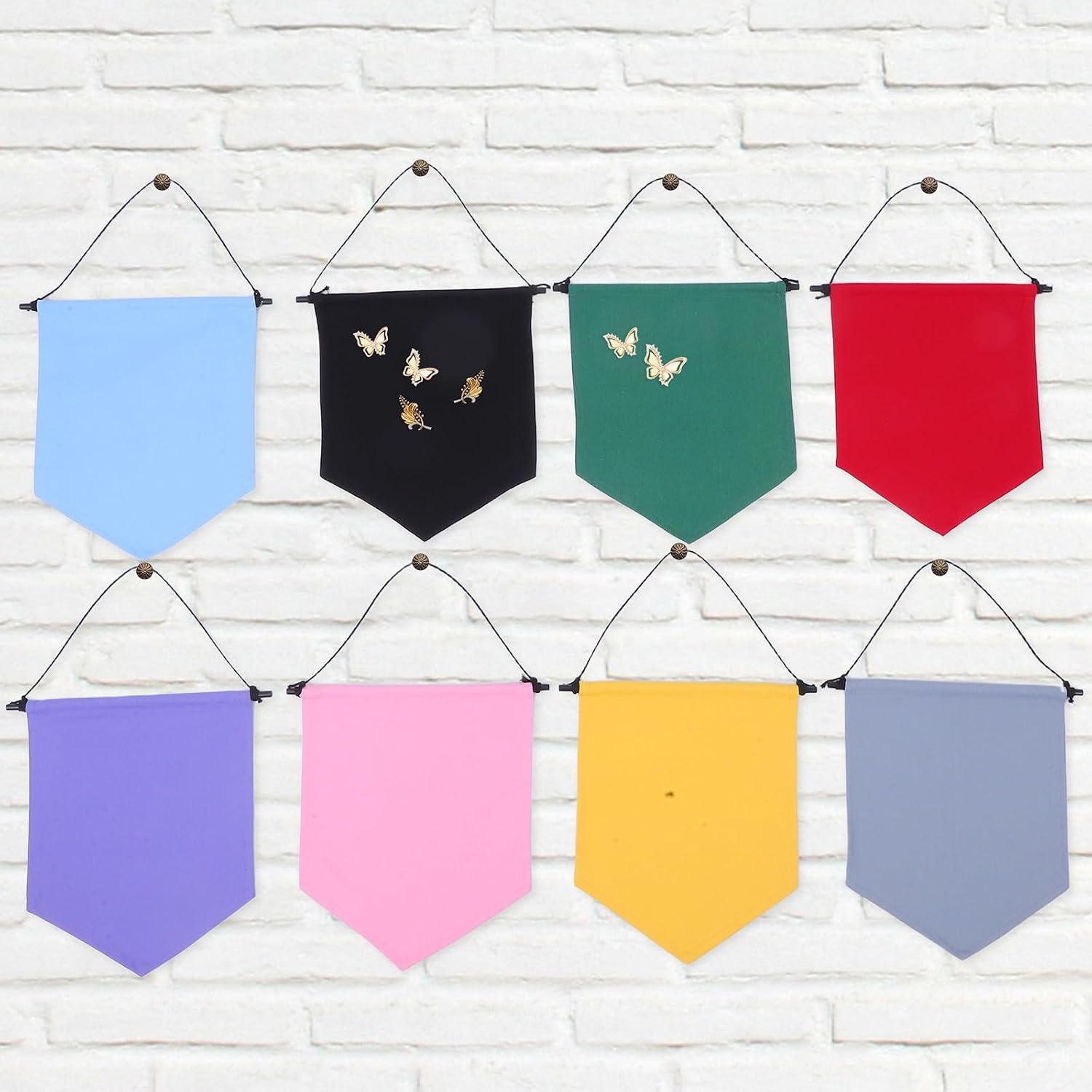 OSALADI 8pcs Canvas Brooch Pin Board Organizer for Earrings and Brooches, Spacesaving Wall Hanging Display Banner, Organized Home Decor Jewelry Holder
