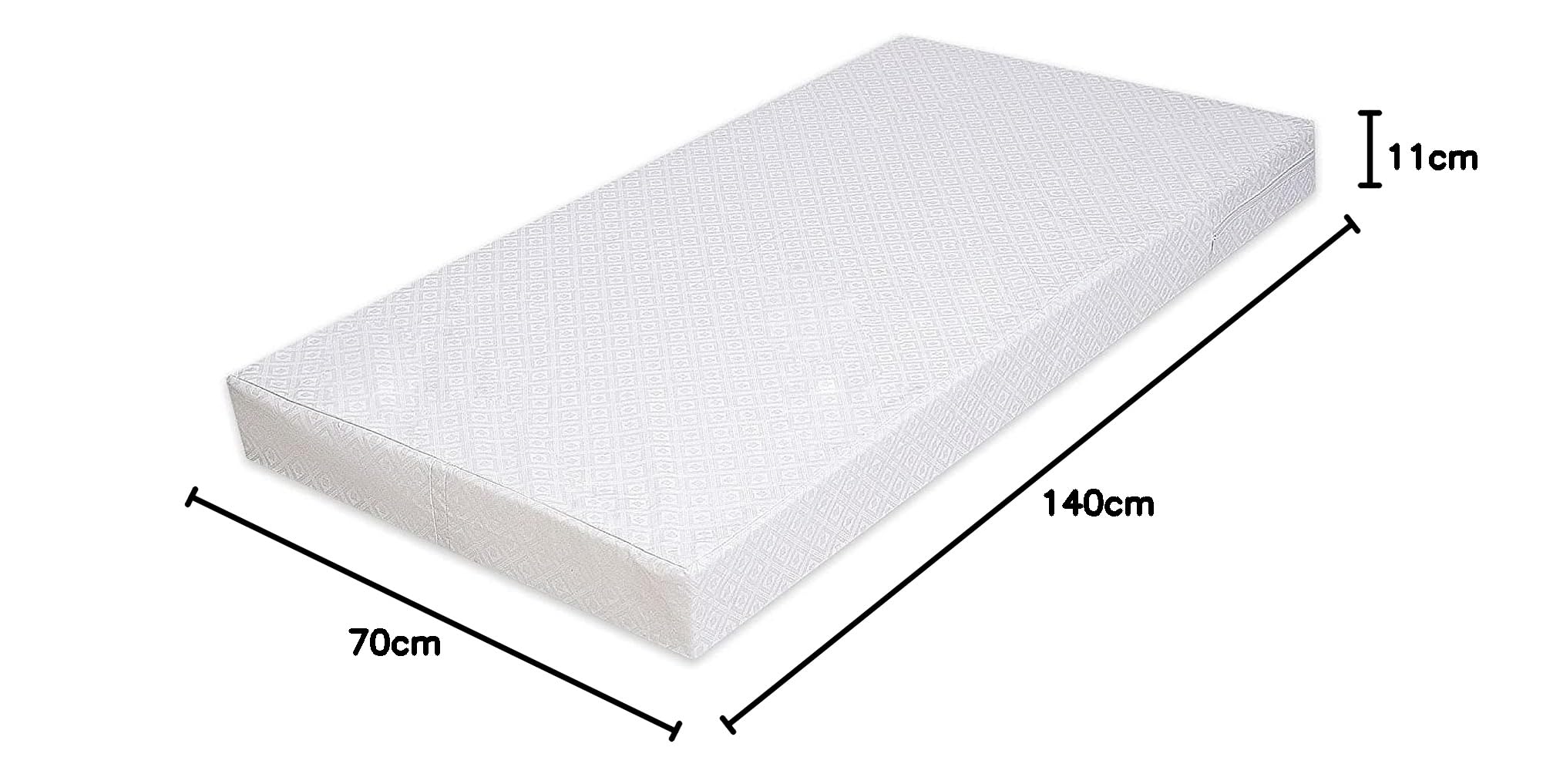Matratze Maxi 70x140 | kindermatratze - 100% Polycotton Einfach Waschbarer Bezug | kinderrollmatratze | Tragbar Matratze fur Kider | kindermatratze