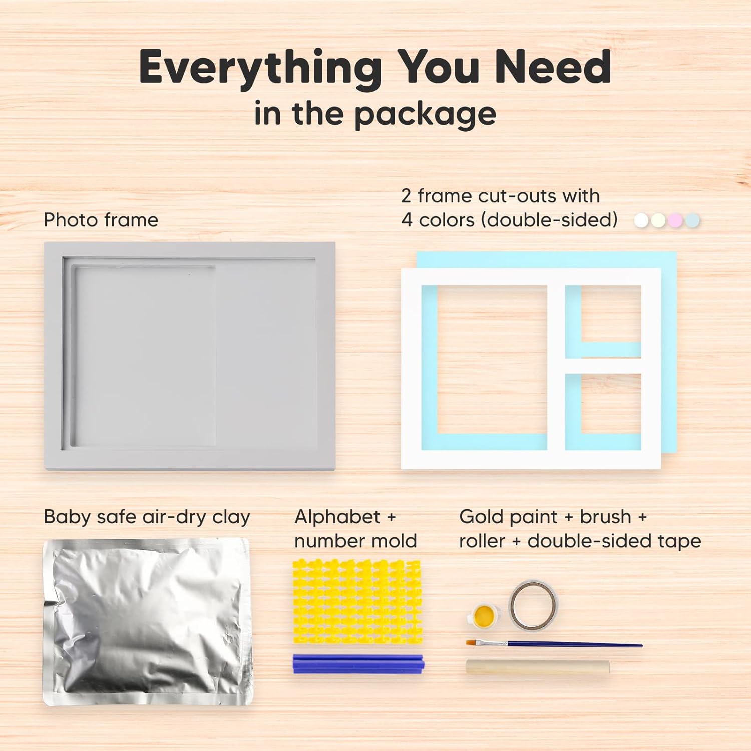 KeaBabies Baby Hand and Footprint Kit & Baby Duo Keepsake Frame - Baby Prints Photo Frame for Newborn - Kids Shower Gifts for Mom