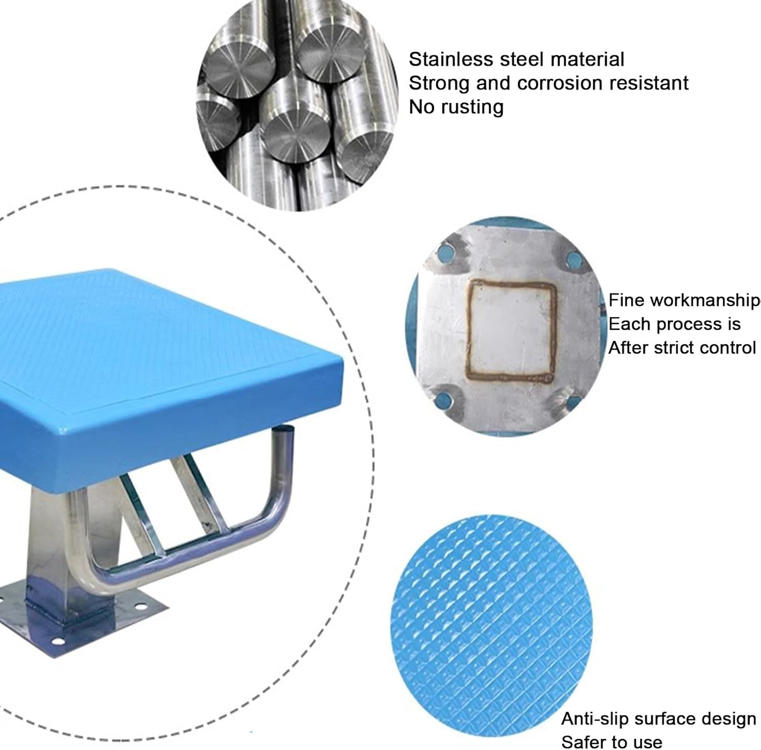 Swimming Pool Diving Platform, Standards Inclined Countertop Diving Boards, Indoor Outdoor Non-Slip Competition Training Diving Platform