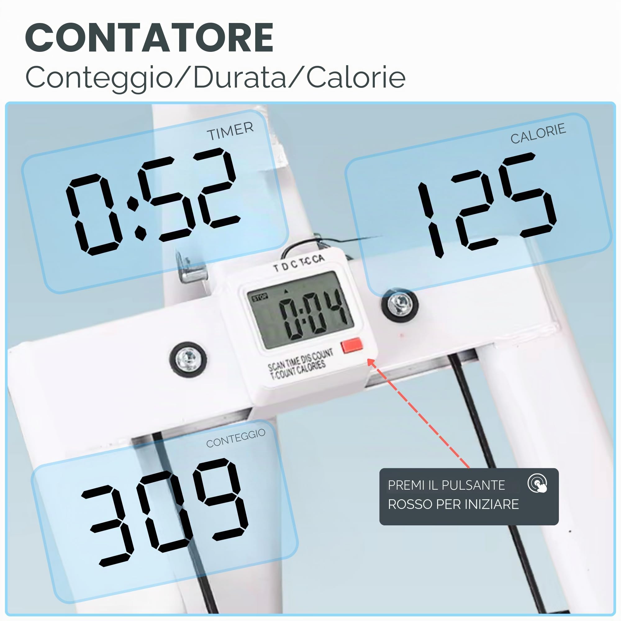 Stepper Fitness. Scale Pieghevoli per Salire, Gradini per Allenamento con Manubri e Pedali. Display LCD e Resistenza Regolabile per Esercizi Cardio a Casa.