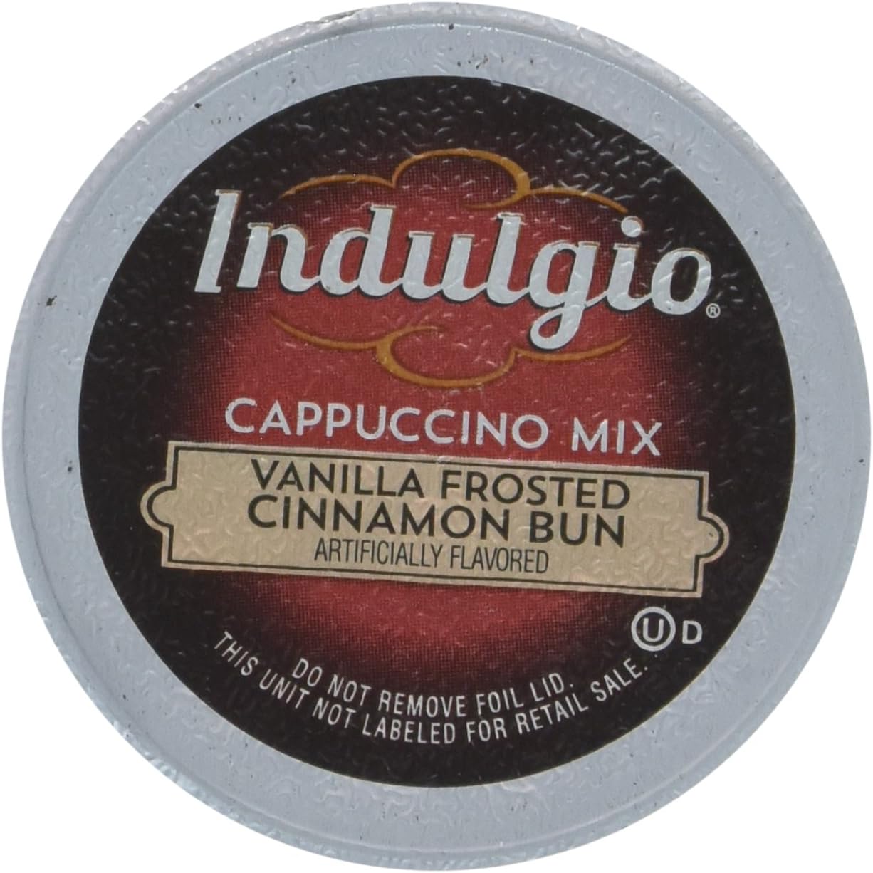 Indulgio Cappuccino Compatible with 2.0 Brewers, Vanilla Frosted Cinnamon Bun, 12 Count (Pack of 6)