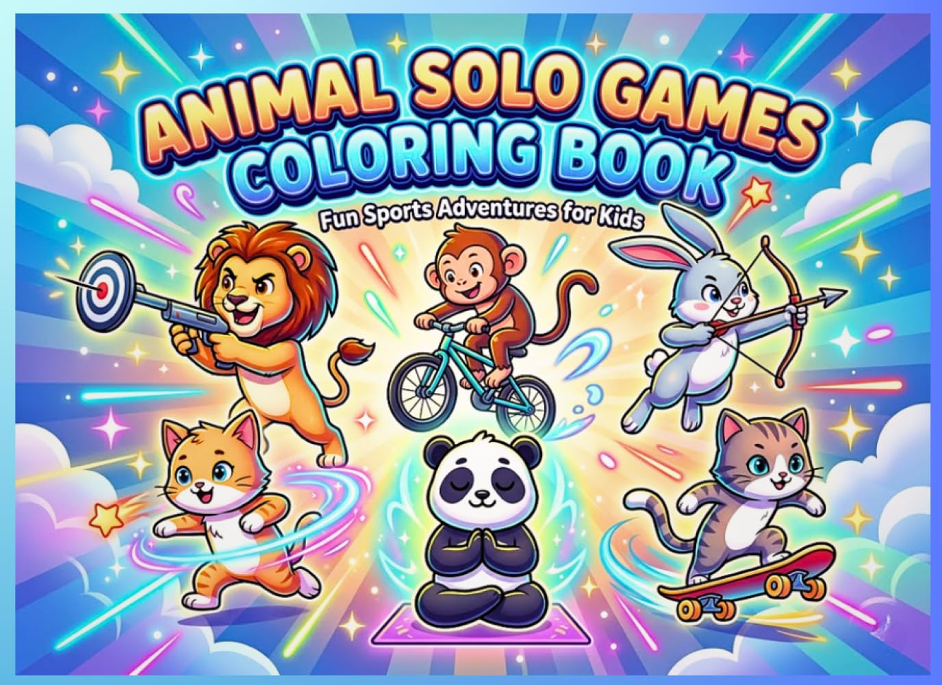 Animal Solo Games Coloring Book for Kids Ages 3–8: Fun Sports and Activities with Cute Animals