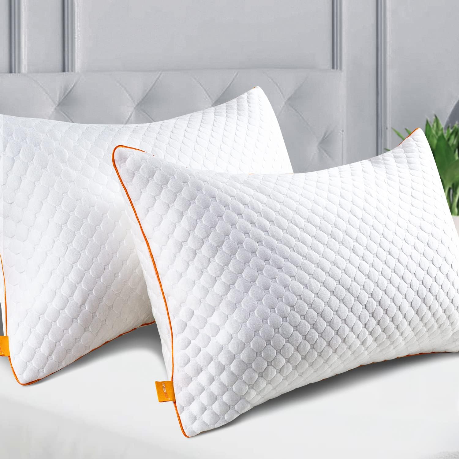 Maxzzz Pillows of 2 Pack, Bamboo Pillows Standard Size for Sleeping