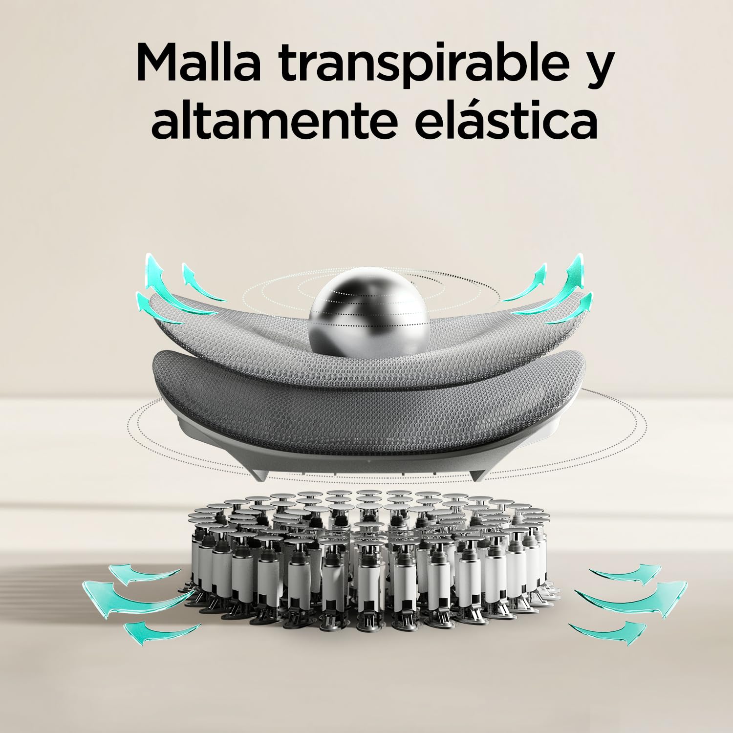 Hbada E3 Air Silla de Oficina Ergonomica - Soporte Lumbar Dinámico de 3 Zonas, Reposacabezas 3D y Brazos 4D, Silla Ergonomica Escritorio Sin Pedales (Gris)