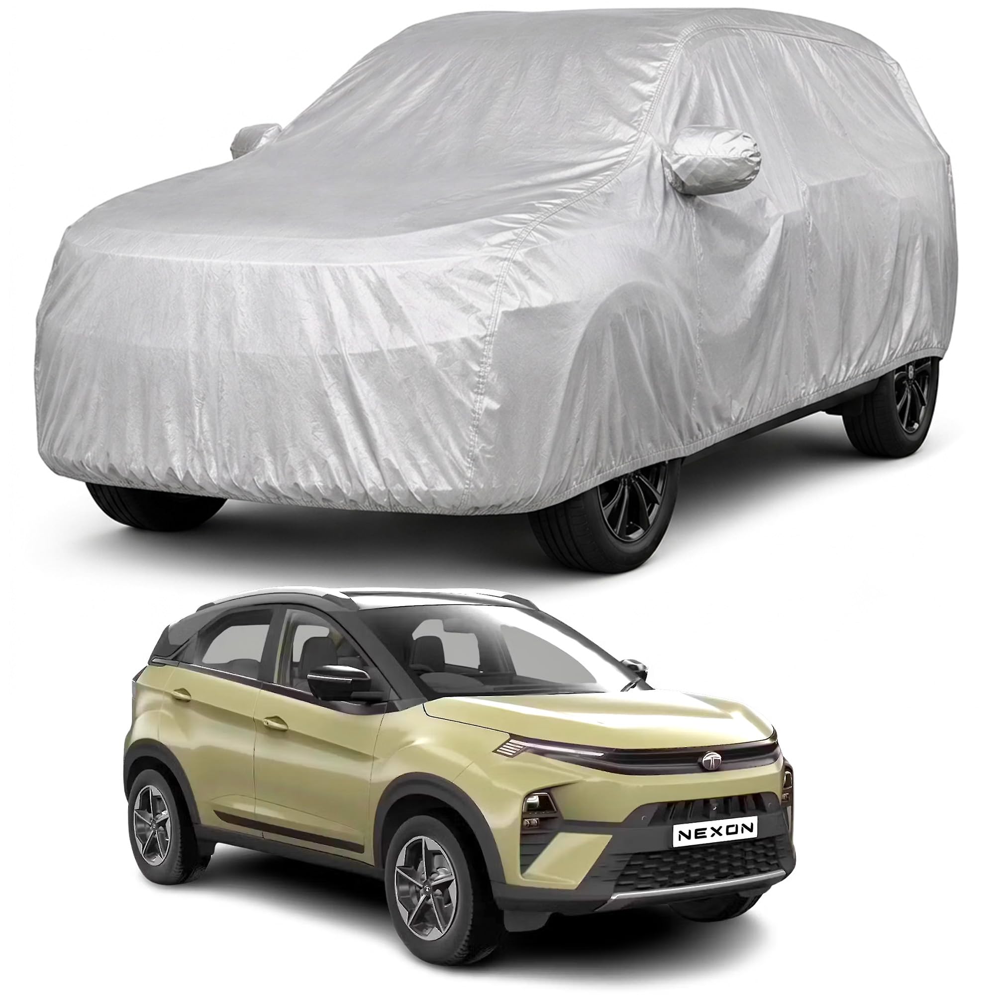 AutoStory Nexon Car Cover | Water-Resistant (No Waterproof) Car Body Cover | Custom Fit for Tata Nexon 2024-2026 | Mirror Pocket | Lightweight | Indoor & Outdoor | Mirror Pockets, Elastic Bottom-image-16