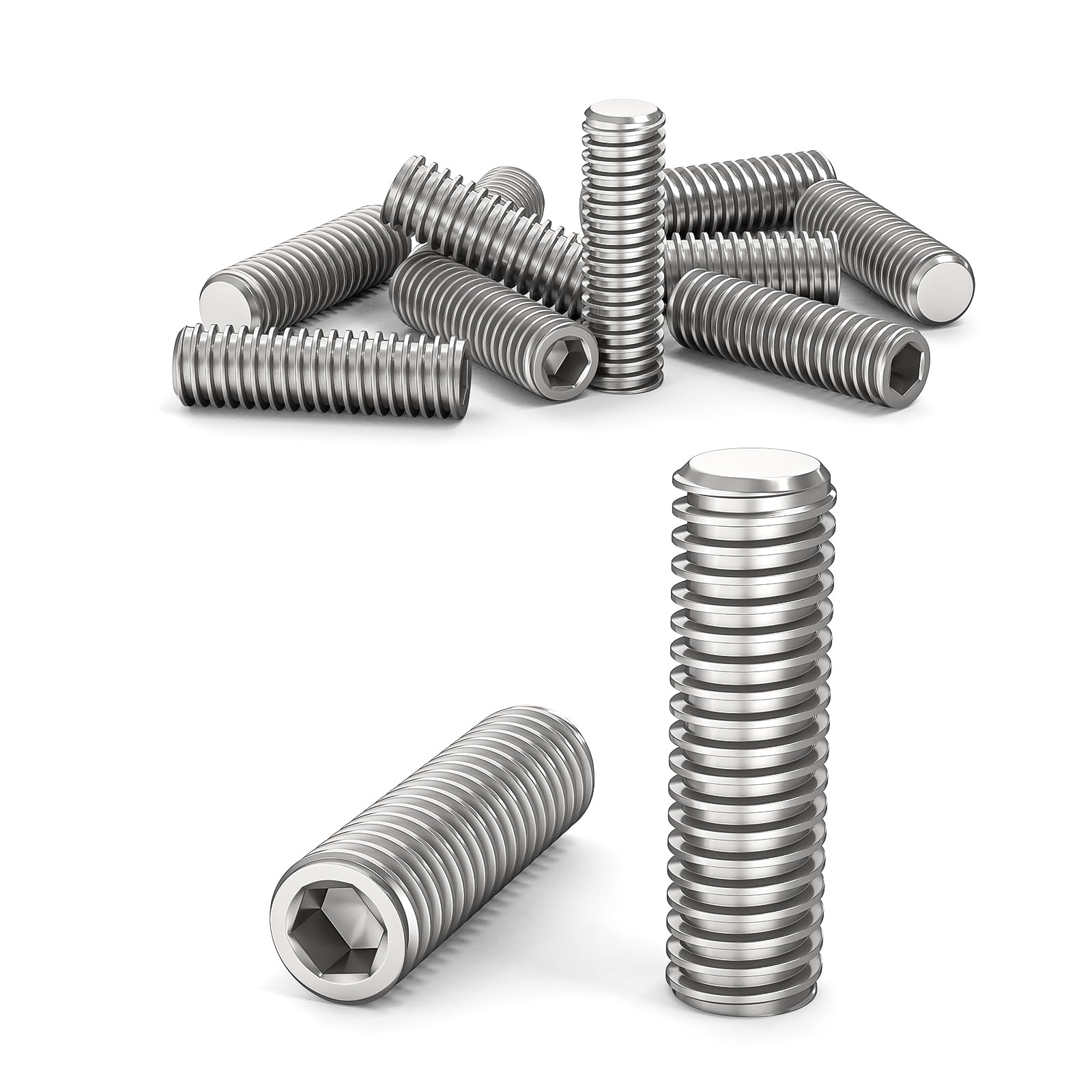 Tornillos Prisioneros M5 X 20mm - 50 Unidades Acero Inoxidable A2 ISO 4026