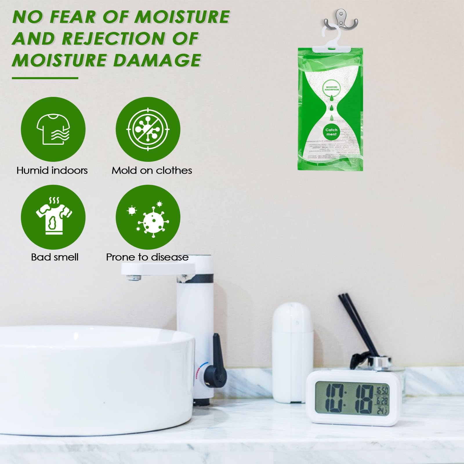 Deumidificatori Armadio 100g - 10 Sacchetti Assorbi Umidità Con Indicatore - Foto 6