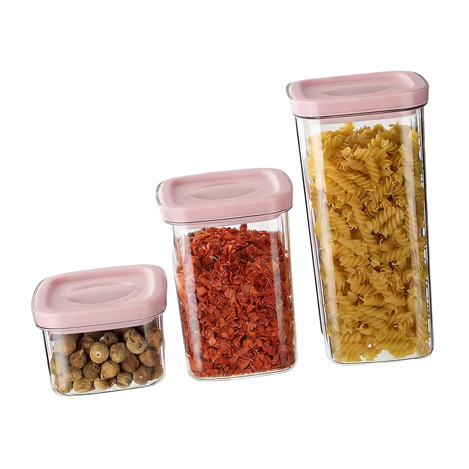 Buxuaaaa B Uxuaaaa 3Pcs Portable Rotating Storage Canisters With Leakproof Lid For Efficient Space Utilization Kitchen Organization Set