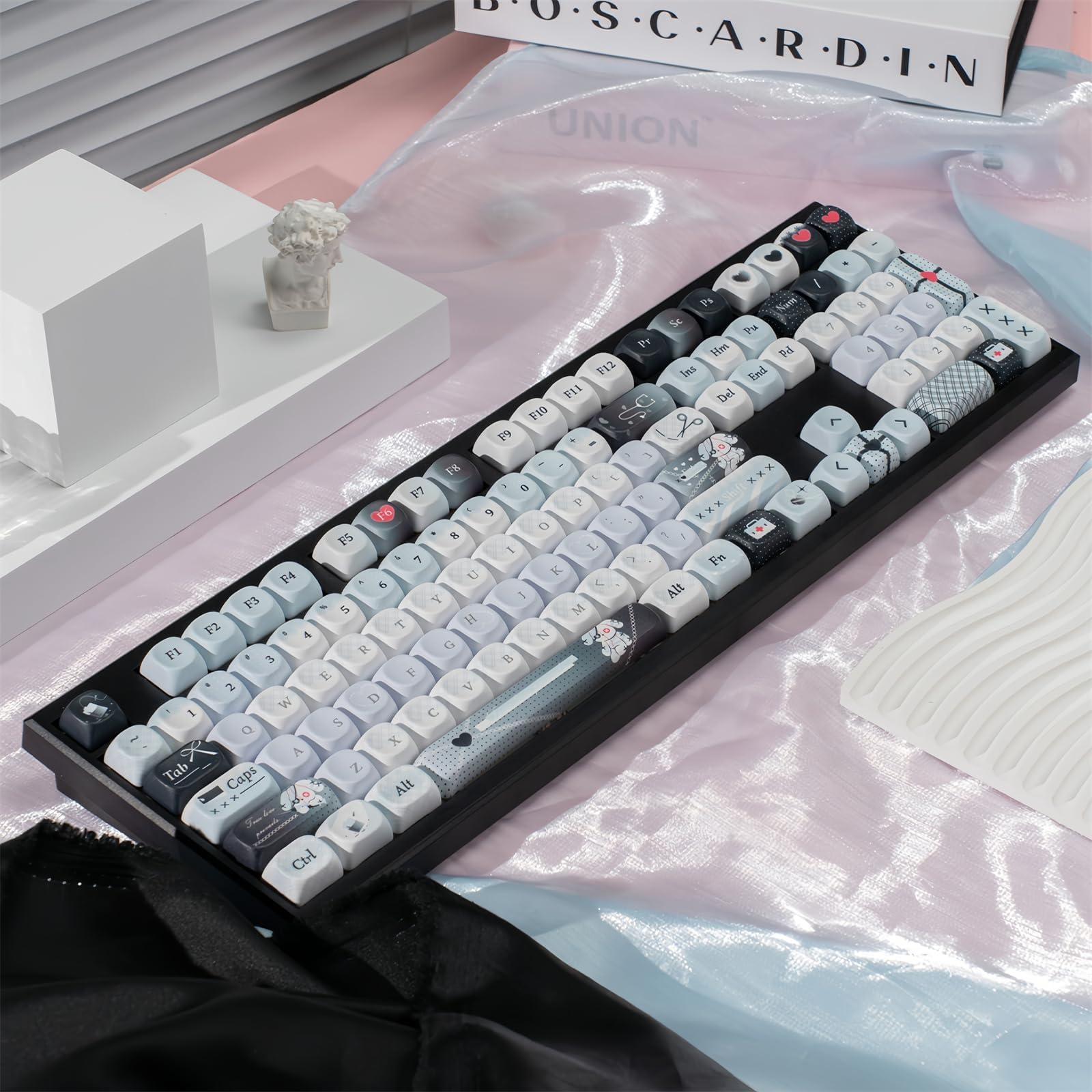 BOYI GMK108 - Kit de teclado Barebones, VIA/QMK con junta programable BT5.0/2.4GHz/Type-C con cable RGB retroiluminado de tamaño completo, kit de teclado mecánico de intercambio en caliente (negro)