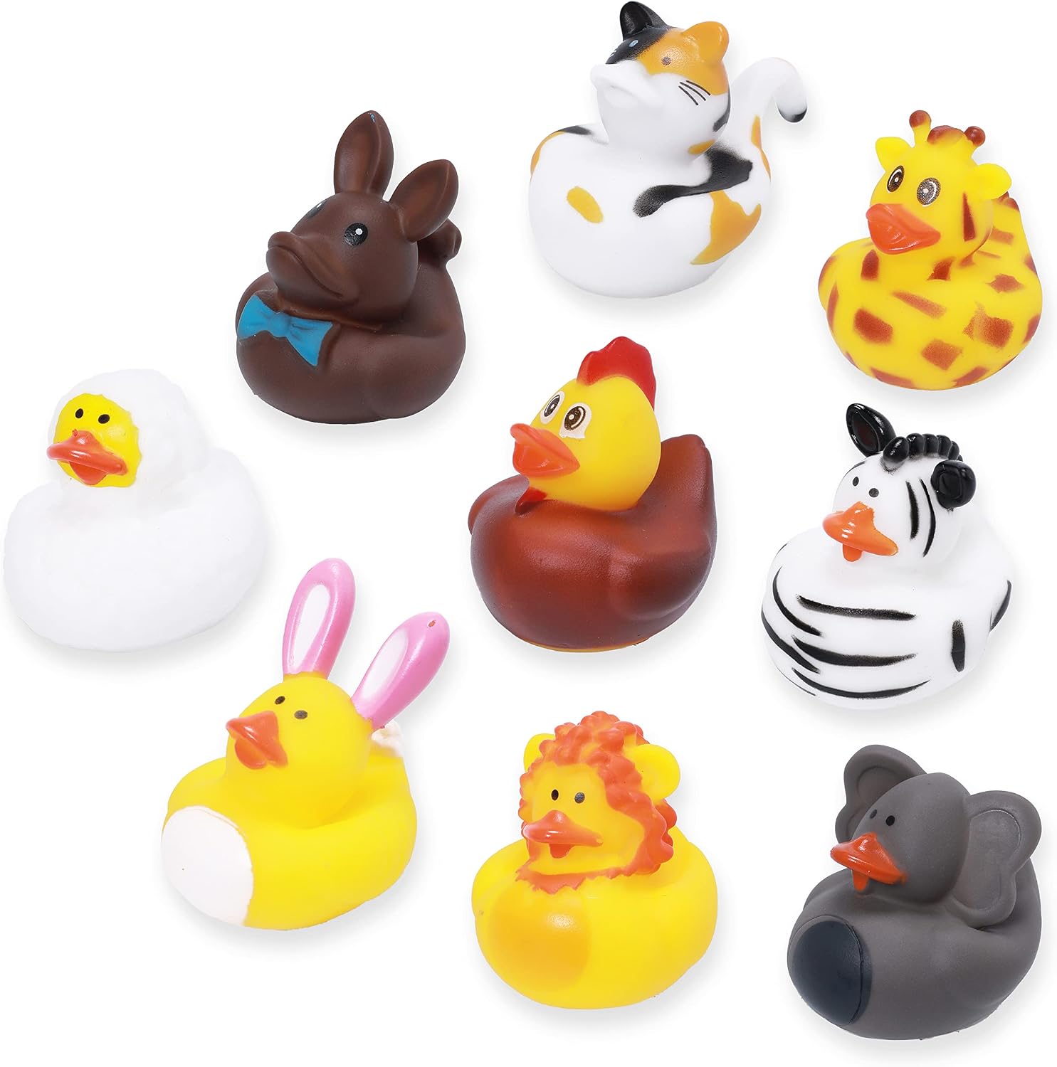 JOYIN 18 Pcs Easter Egg Filled with Animal Rubber Ducks, Easter Theme Party Favor for Kids, Easter Eggs Hunt, Summer Beach, Pool Activity, Basket Stuffers Filler, and Classroom Prize Supplies