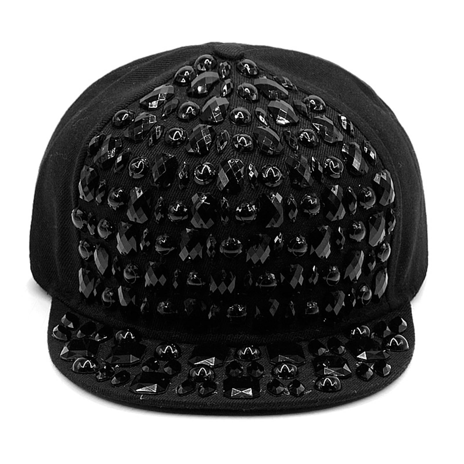Gorra de Béisbol Gorra de béisbol con Remaches Hip Hop Ajustable Plana para Deportes de Golf