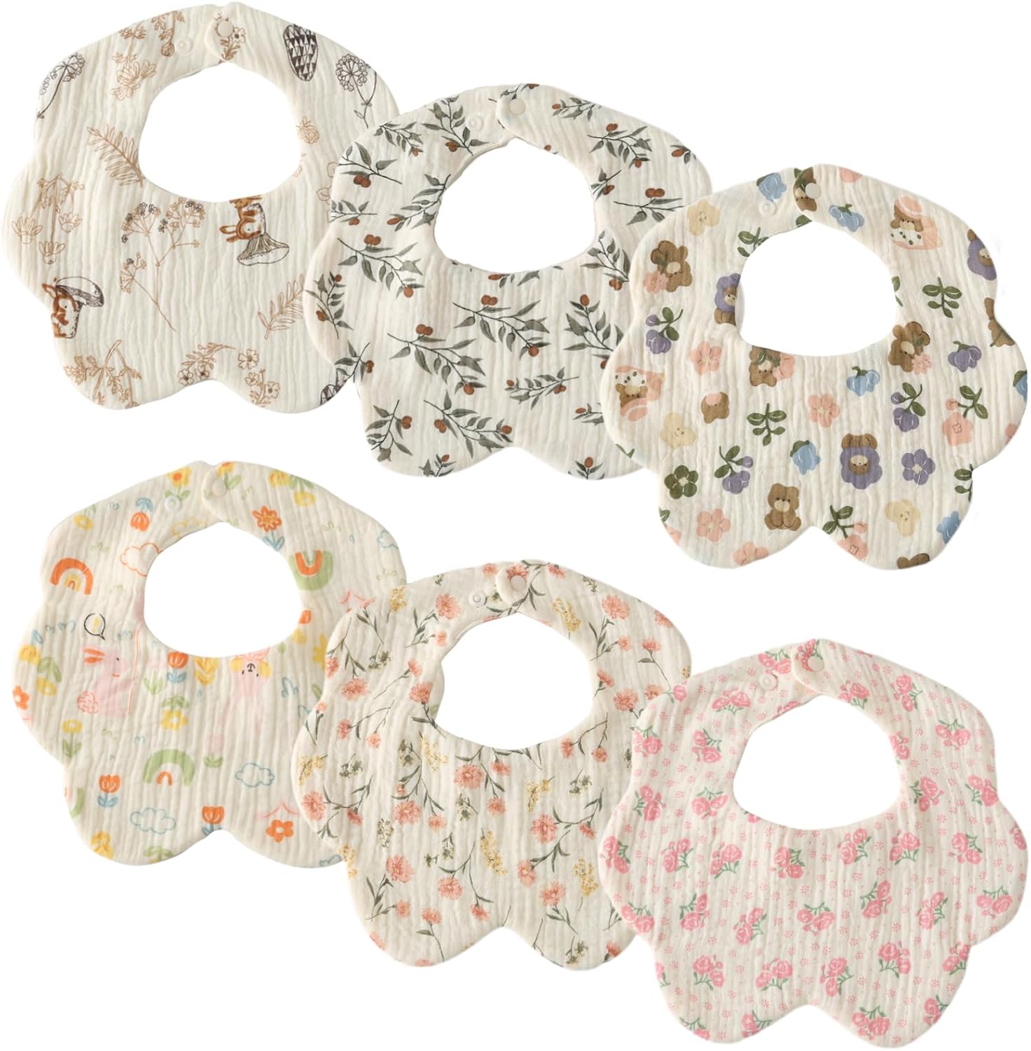 スタイ・よだれかけ Natsuki@0069 Amazon.co.jp: [GoUseGo] ベビー スタイ 女の子 6枚セット 6重ガーゼ地