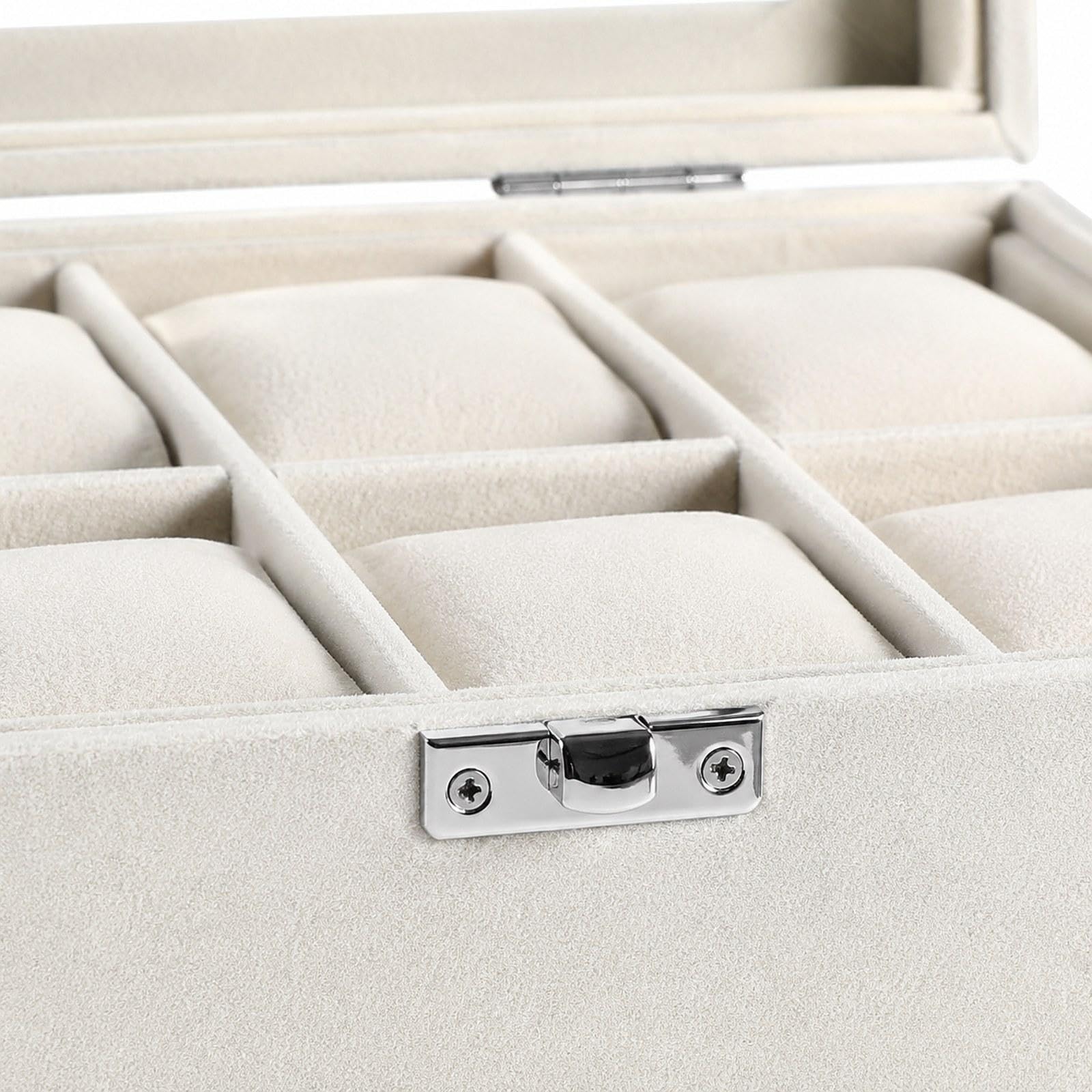 Scatola Porta Orologi/organizer per 8 Orologi Da Polso E Gioielli, con Coperchio Trasparente E Materiale in Tessuto Morbido, Ideale Come Regalo E per