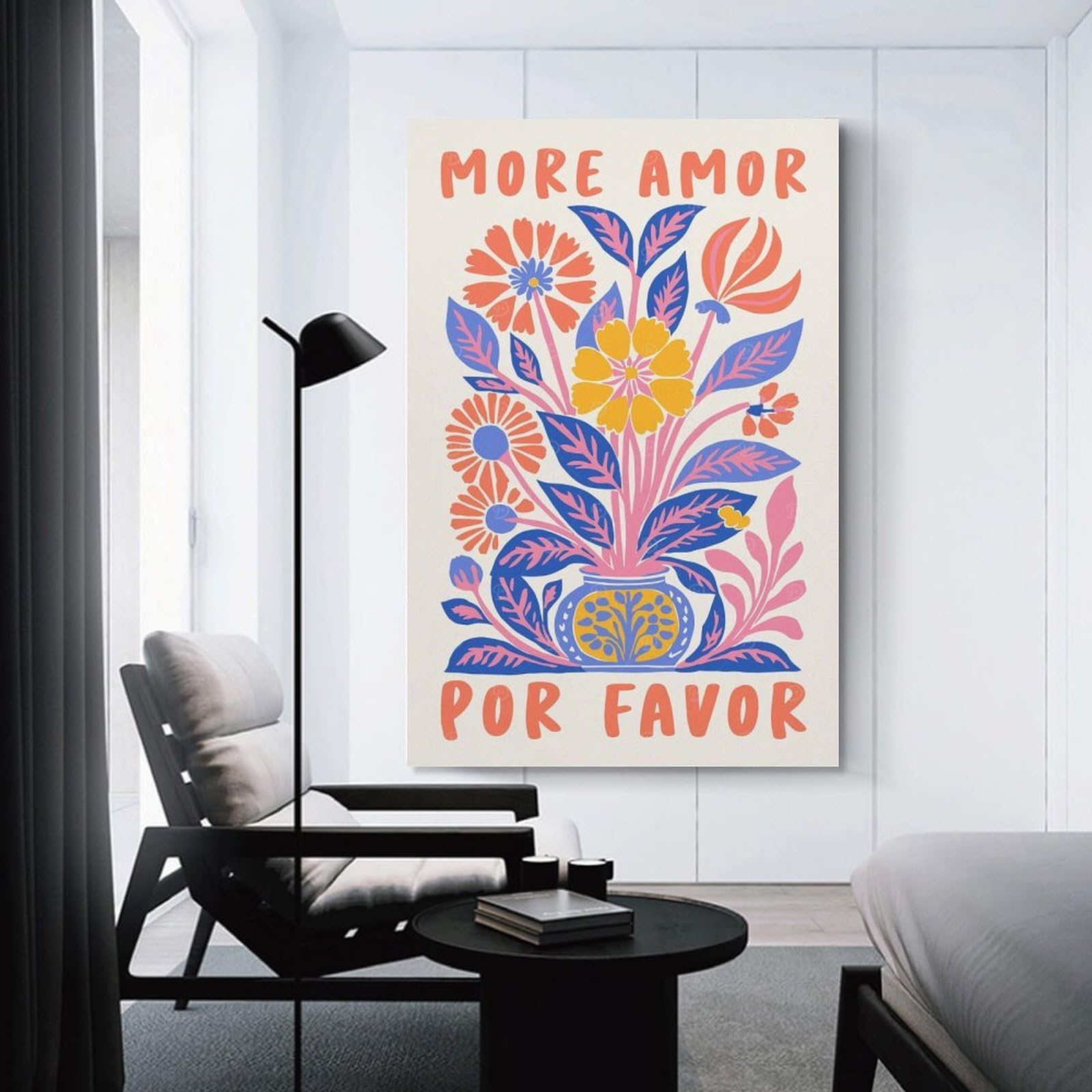 Junmoney Unframe-Style-11 More Amore Por Favor Home Decor Wall Art 24X36inch(60X90cm), For Restful Interiors, Bedrooms Or Small Rooms, A Warm Accent For Relaxed Interiors