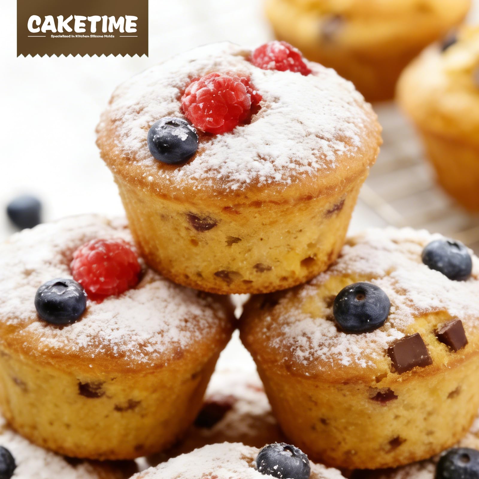 Jumbo-Muffinform, 8,9 cm, große Muffinform, 6 Mulden, Silikon, Jumbo-Cupcake-Form zum Backen, lebensmittelechtes Silikon, antihaftbeschichtet