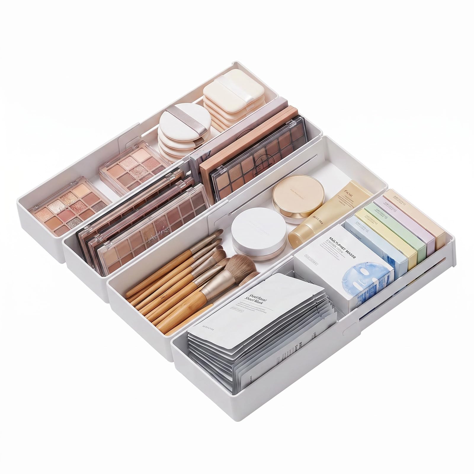 PAVSTINE Drawer Organiser Adjustable, Bathroom Drawer Organisers