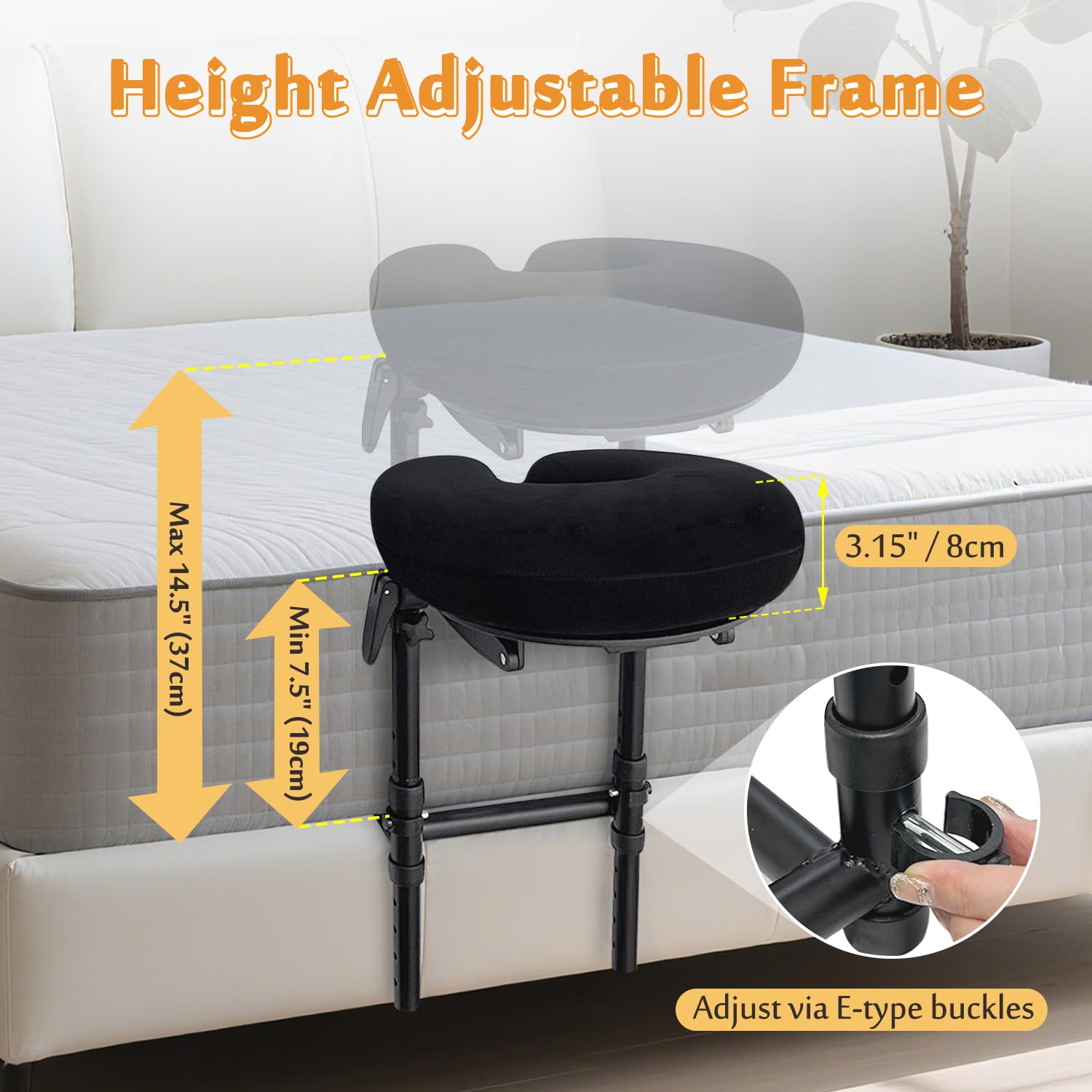 Appui-tête pour lit, coussin de berceau pour matelas, coussin de massage réglable, coussin facial vers le bas, fixation de lit pour la maison, spa, salon de massage