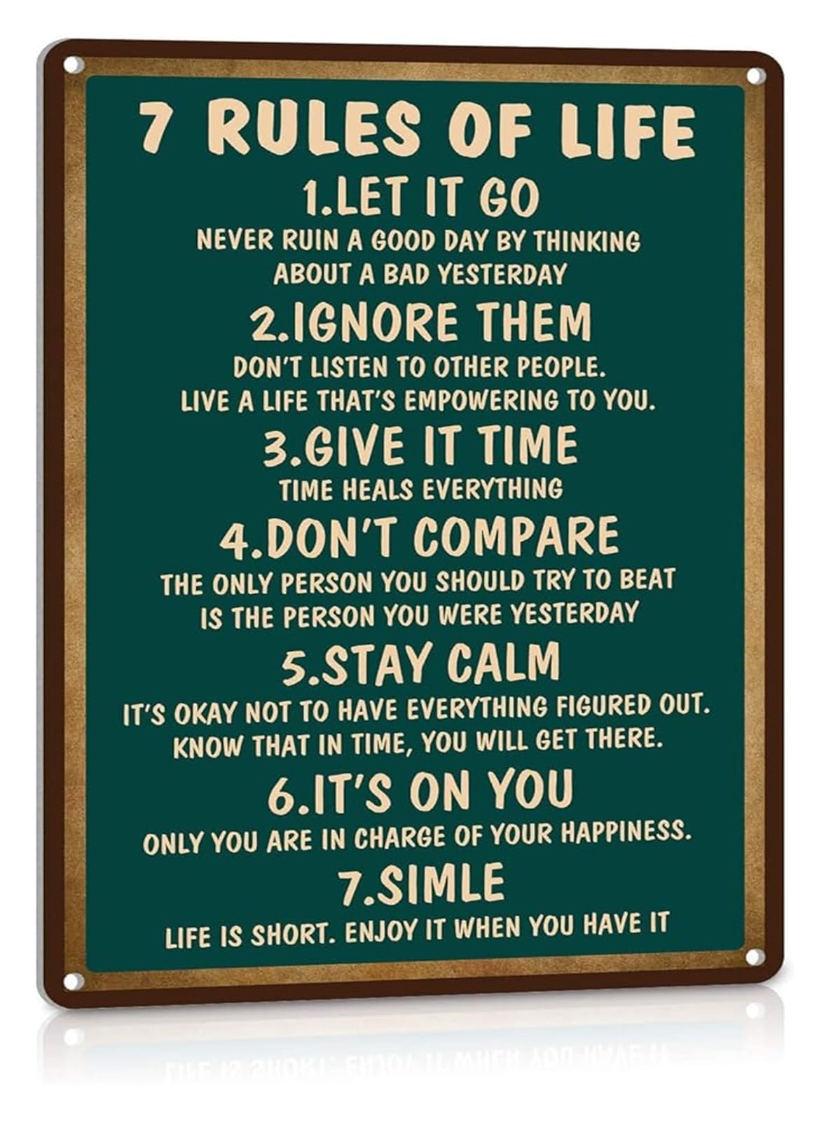 PKNVKZIDK Vintage Metal Sign for Wall Farmhouse Decor with Inspirational Saying Motivational Home Office Art 8 X 12 in