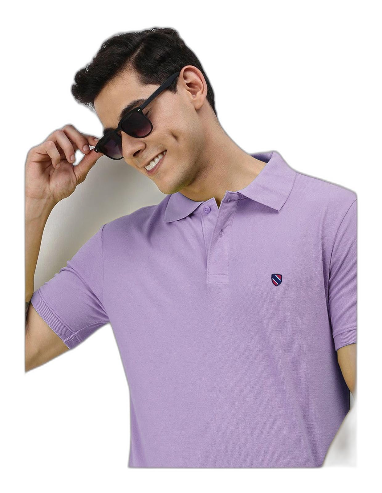 Merriment Solid Men Polo Neck Purple T-Shirt (ND1002-Lavender_M)_PT-picture-52