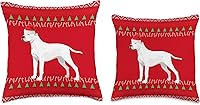 Vista 3 de Christmas Dogo Argentino Ugly Argentinian Mastiff Dogo Argentino - Almohada de Navidad, 16 x 16, multicolor