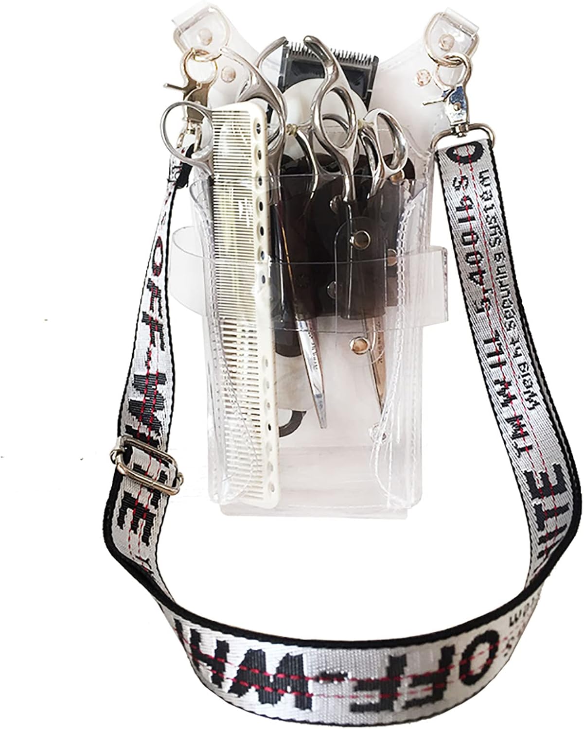 Transparent TPU Scissors Holster,Hairdresser Scissors Bag Hairdressing Tools Storage Case,Unique Messenger Bag Hair Cutting Pouch(H)