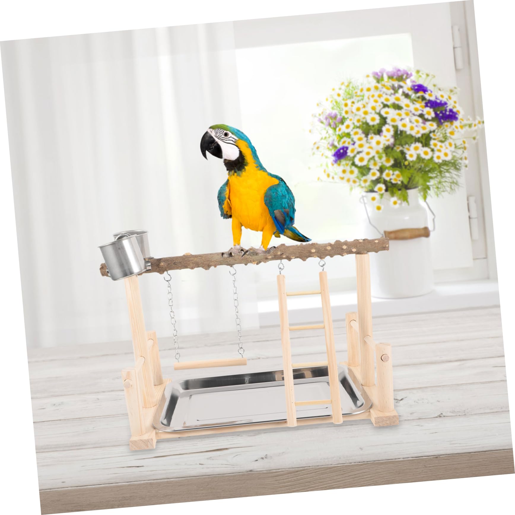 BESPORTBLE de Cómodo Entrenamiento Percha de en para Natural Madera Pájaros Antideslizante Soporte Agarre y Adecuado para Loros y Aves Domésticas Jaulas