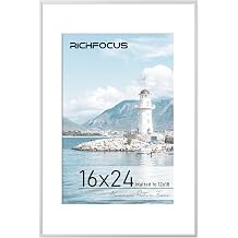 RICHFOCUS 8x8 Picture Frame|Square Frame 8 x 8 Matted to 4x4 Silver|8x8 Metal Aluminum Photo Frames with Stand for Tabletop or Wall Hanging|Hardwares Included, Set of 1