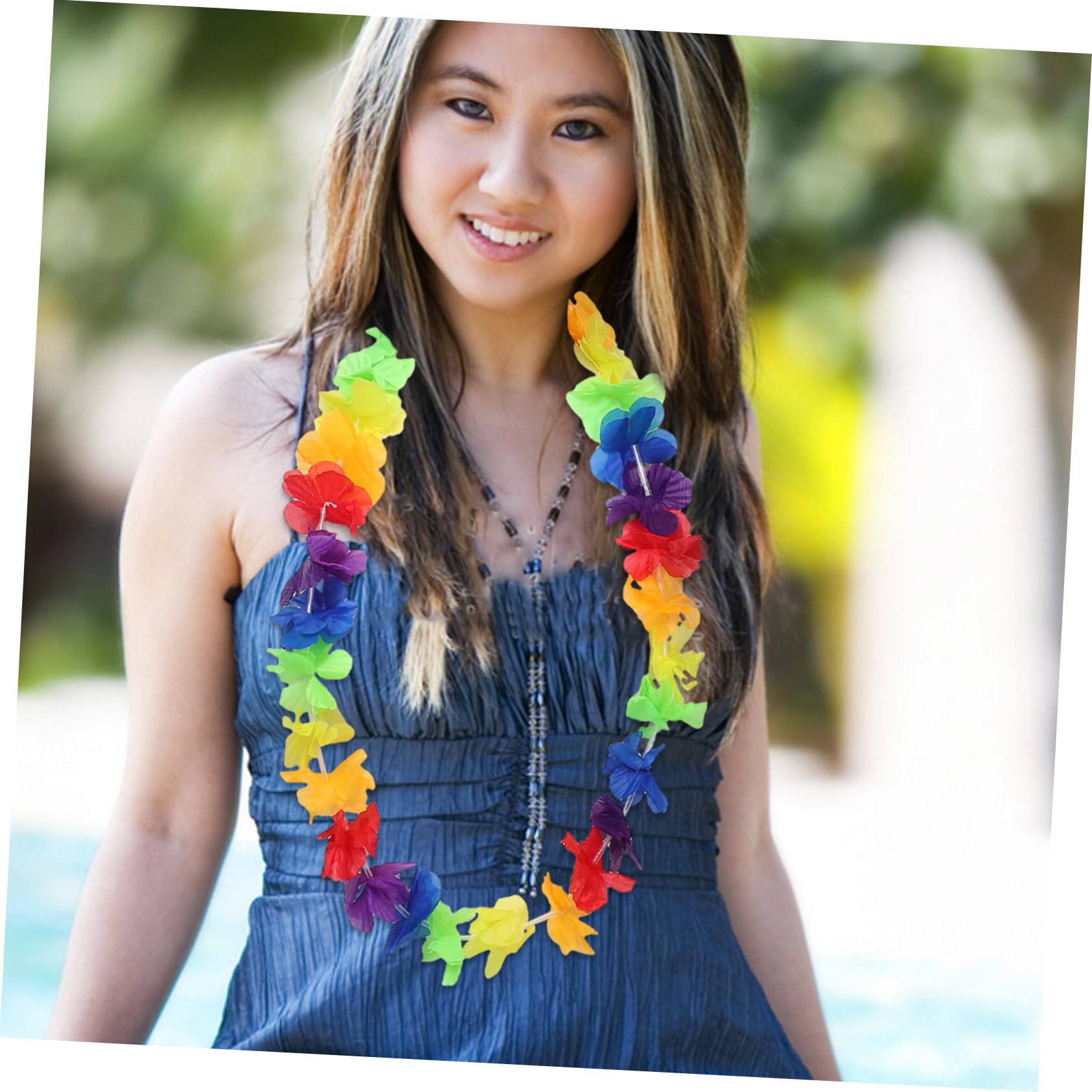 MAGICLULU 2 Series Collar De Flores Hawaianas Fiesta Hawaiana Room Decoration Decoración Fiesta Decoración De Fiesta Temático Aloha Leis Guirnaldas Hawaianas Guirnalda Luau 10 Piezas*2