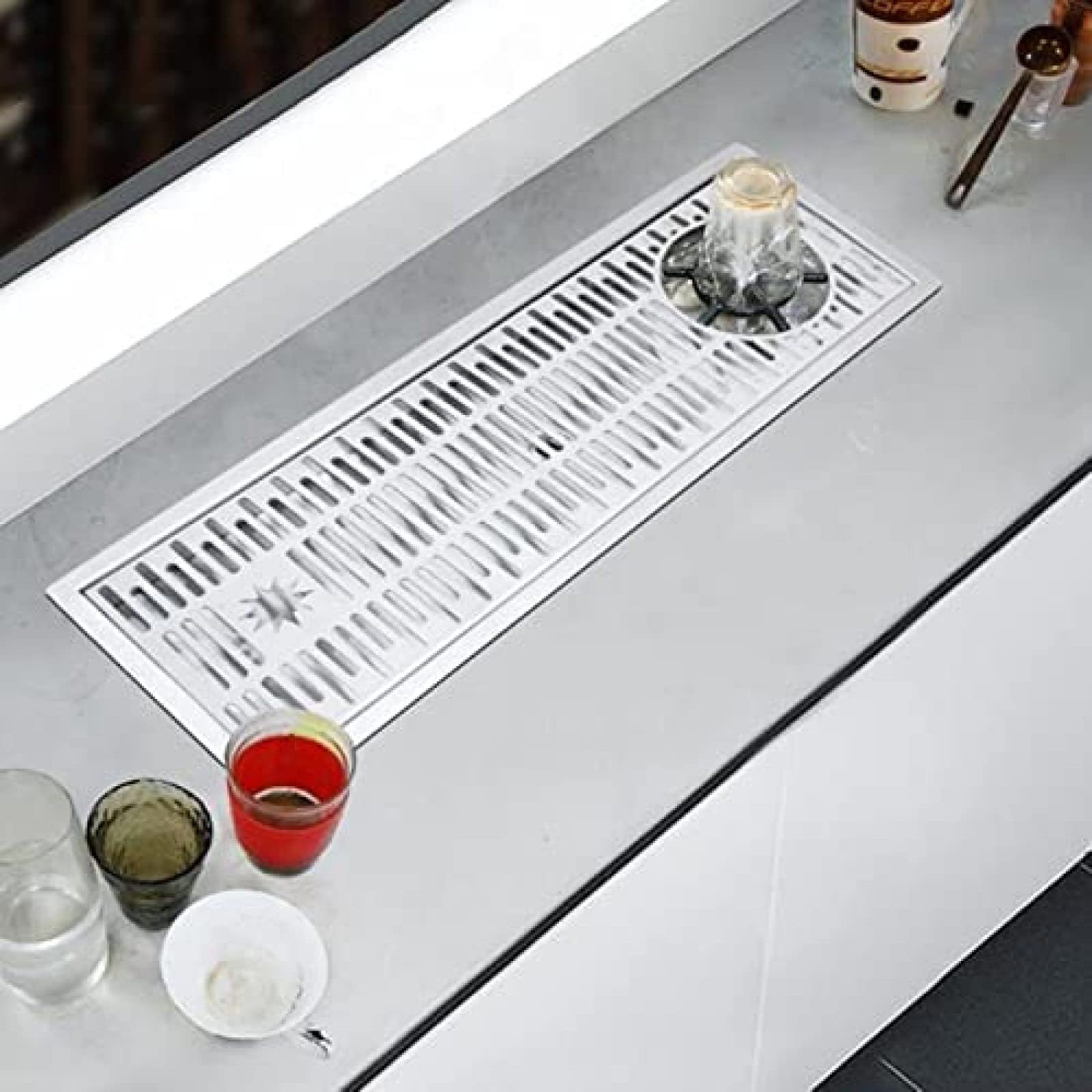Genérico Lavavasos De Acero Inoxidable 304 con Limpieza Automática por | Con Escurridor, 42x22 Cm, Apto Para Cocinas De Bar (63*22 cm)
